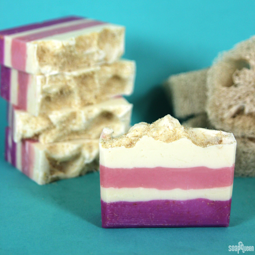 Layered Lilac Loofah Cold Process Teach Soap